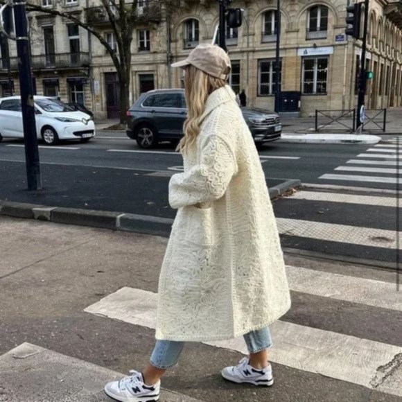 RARE ZARA STRUCTURED WOOL BLEND KNIT COAT - Picture 7 of 16